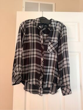 Rails Black and White Plaid Button-Down Shirt